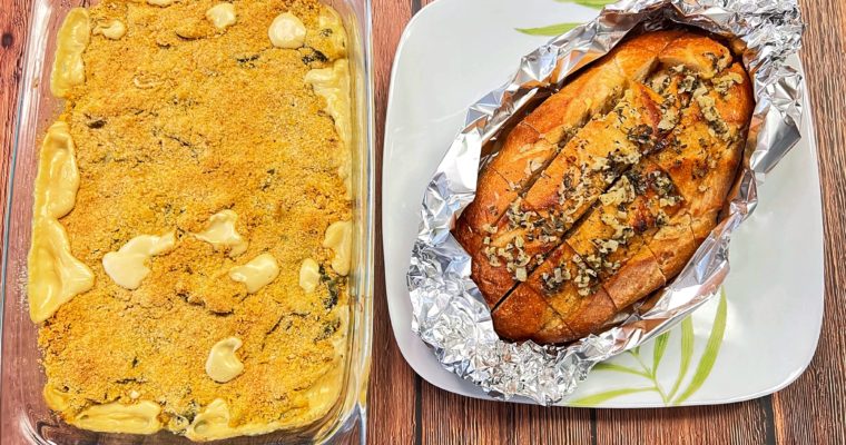 Vegan Spinach Artichoke Dip With Roasted Garlic Bread