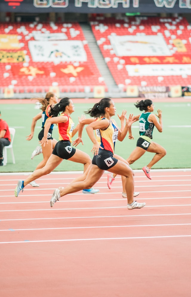 Female athletes running 