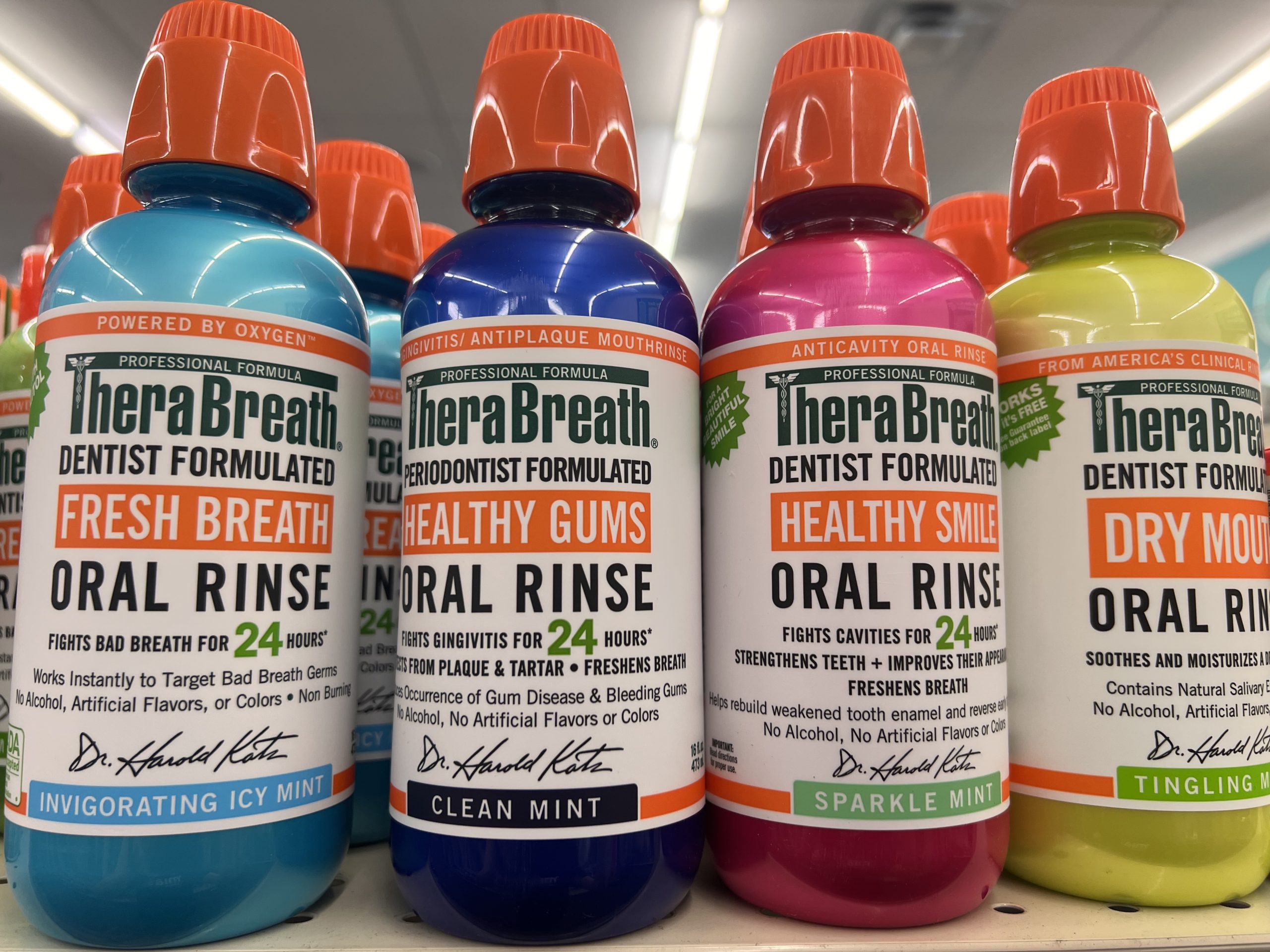 Vegan and Cruelty-free TheraBreath brand mouthwash for oral care