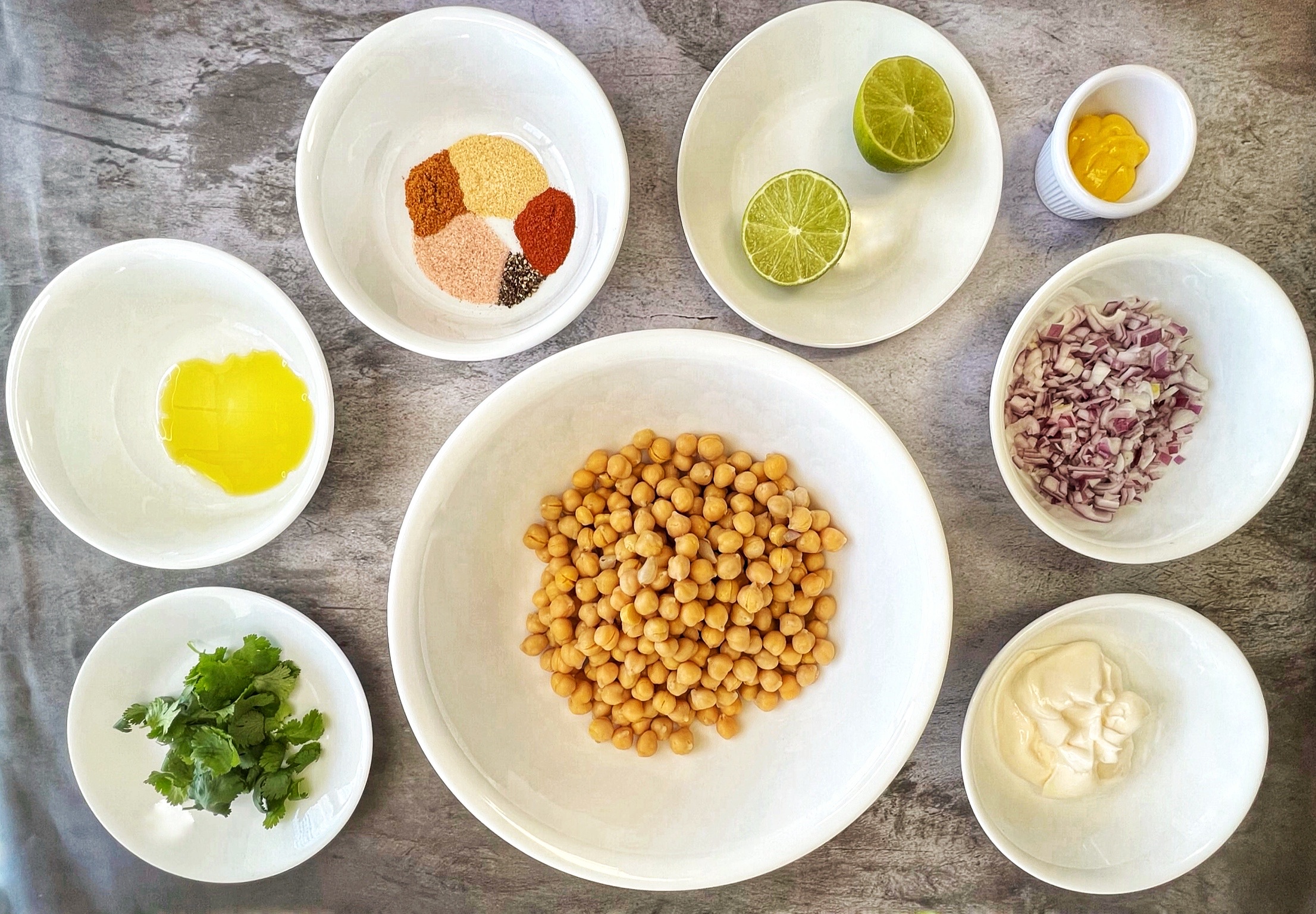 Ingredients for vegan tuna salad 