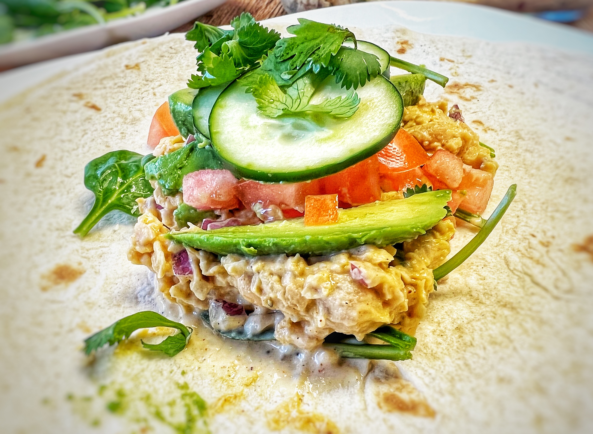 Chickpea vegan tuna wrap 