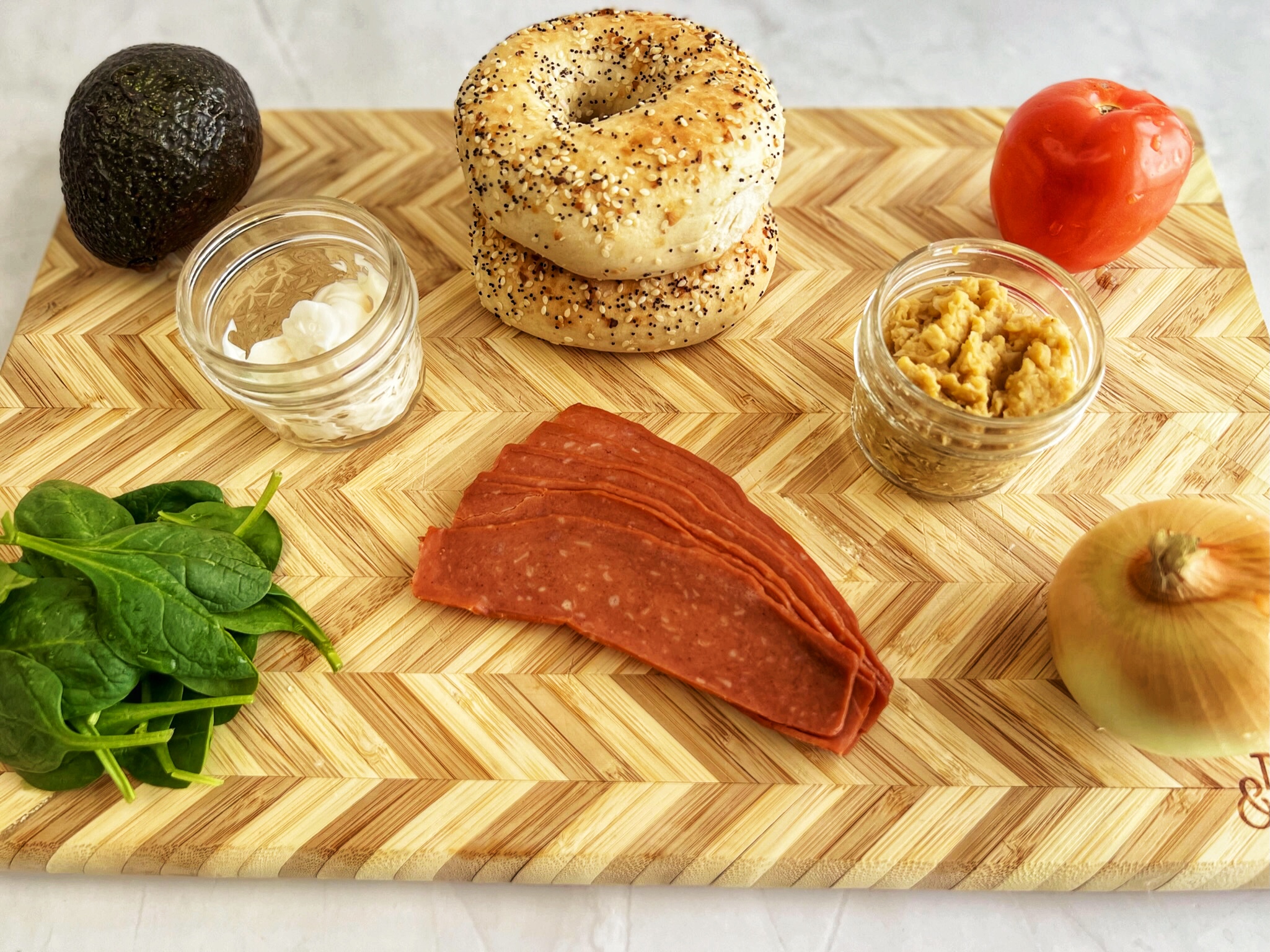 Everything plant bagel ingredients 