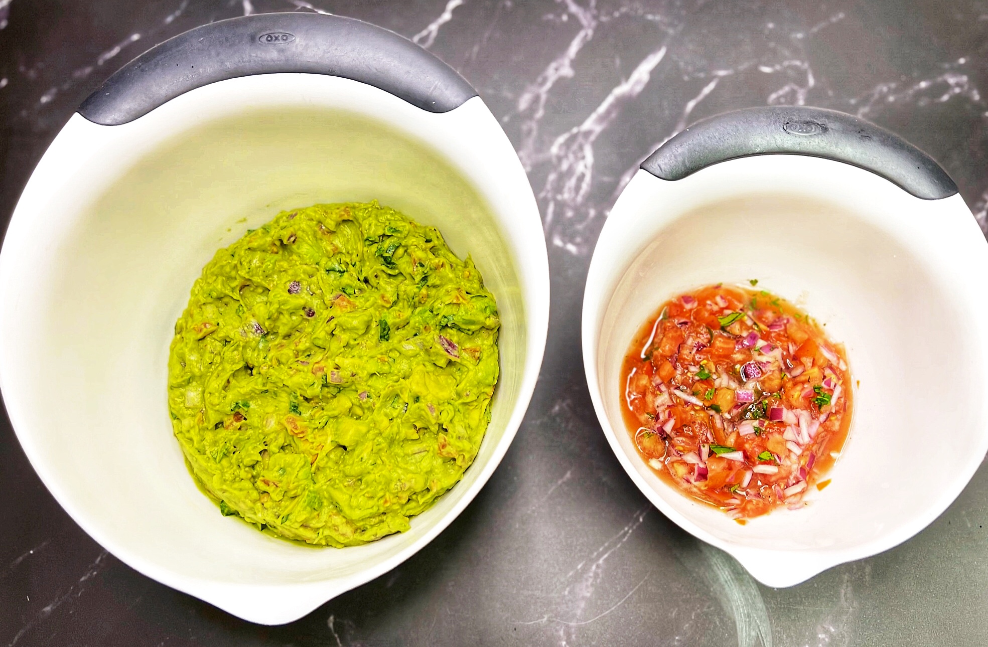 Guacamole and pico de gallo