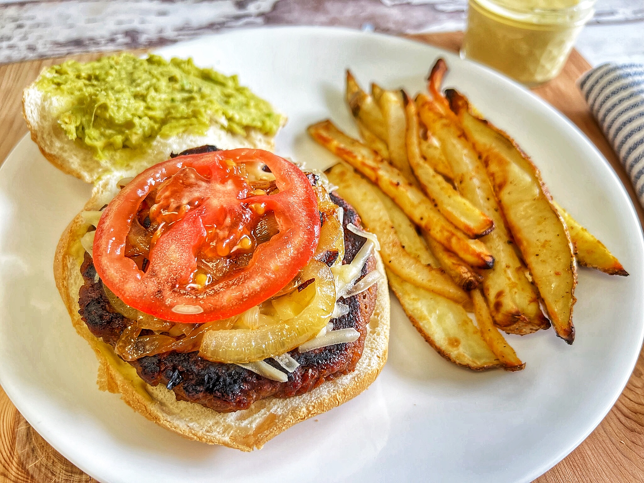 Plated Beyond burgers and French fries