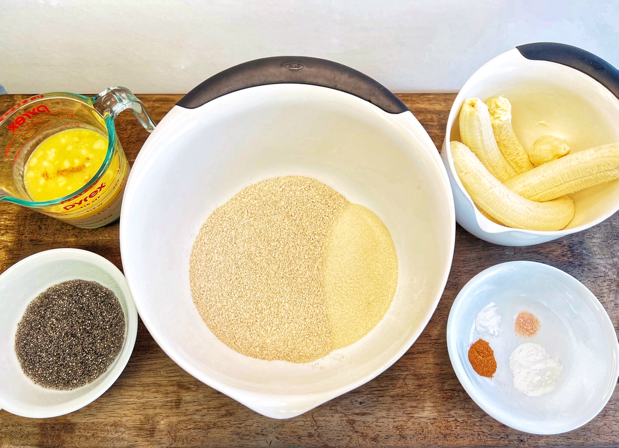 Vegan banana bread ingredients