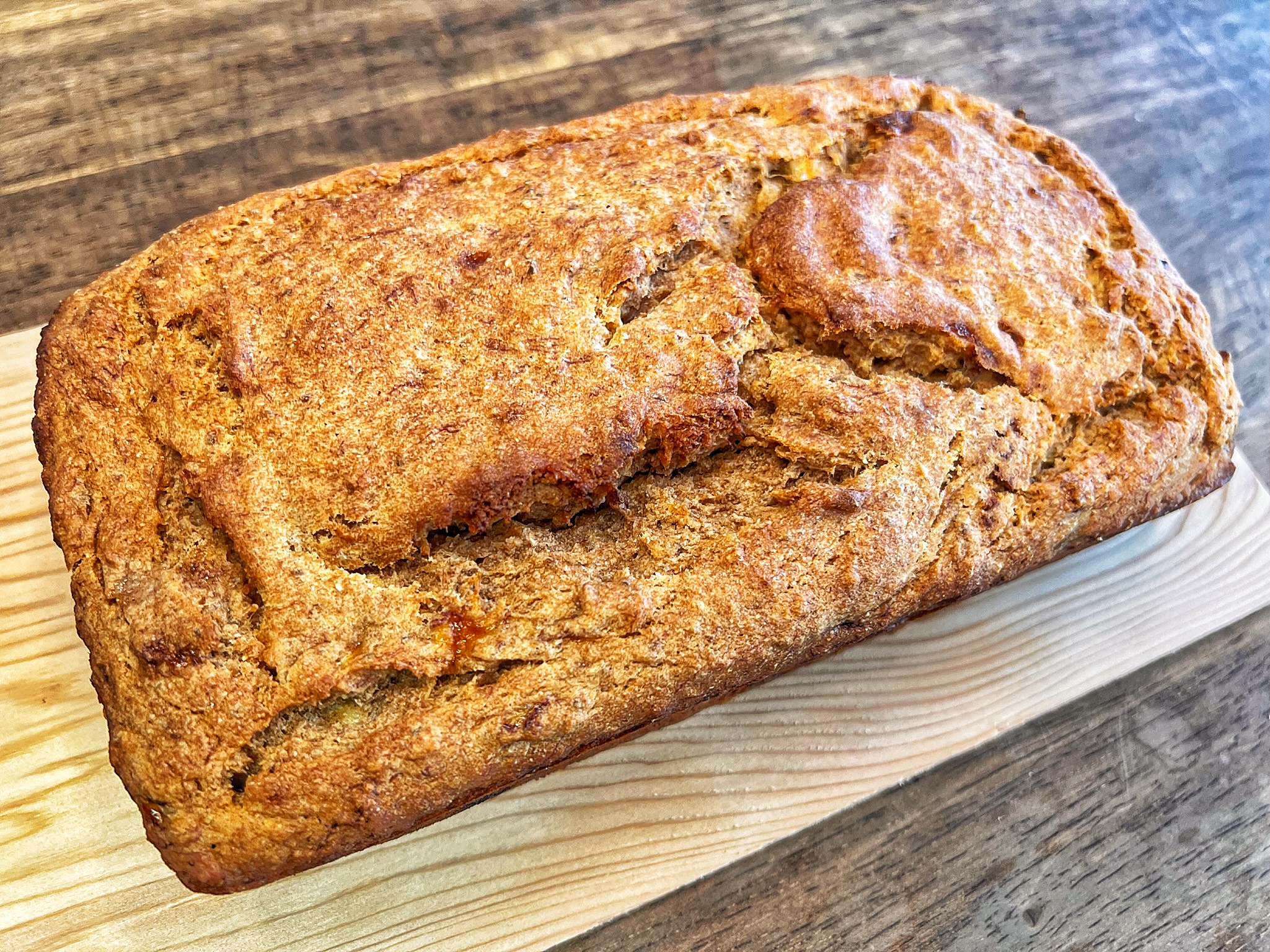 Vegan banana bread baked