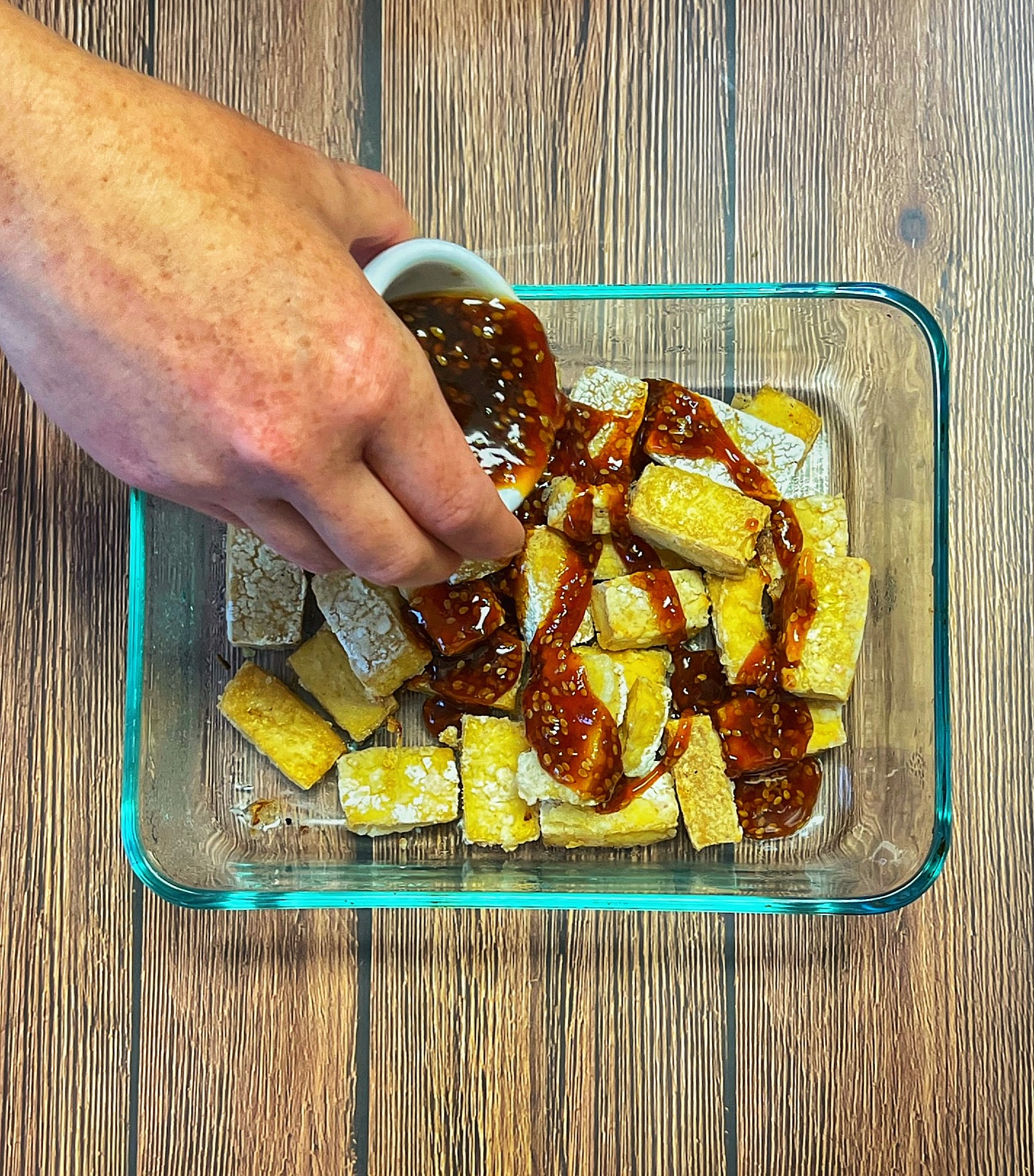 Baked tofu with teriyaki sauce